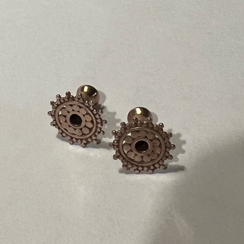 Copper Rose Gold Mandala gauged earrings